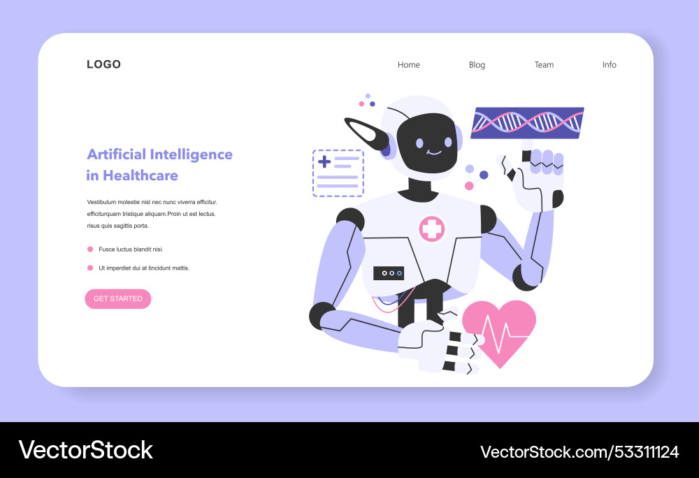 Neural network helping in a healthcare web banner Neural network helping in a healthcare web banner vector image