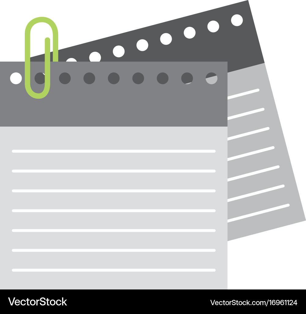 Notebook sheet with metal click vector image