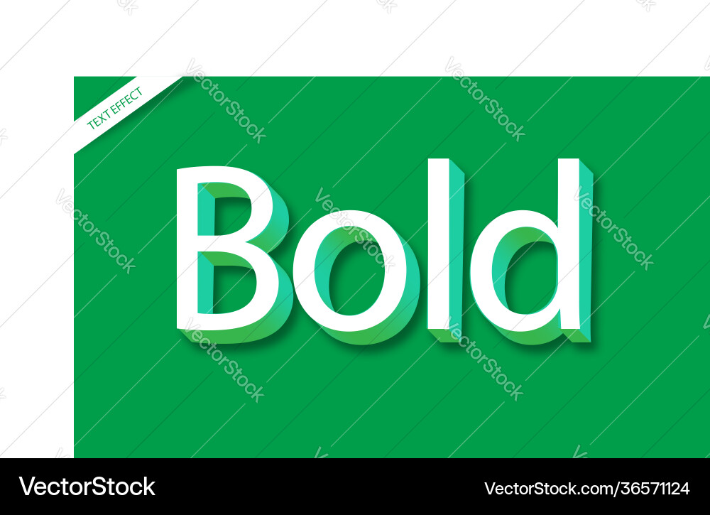 Script white and green 3d text effect or font vector image