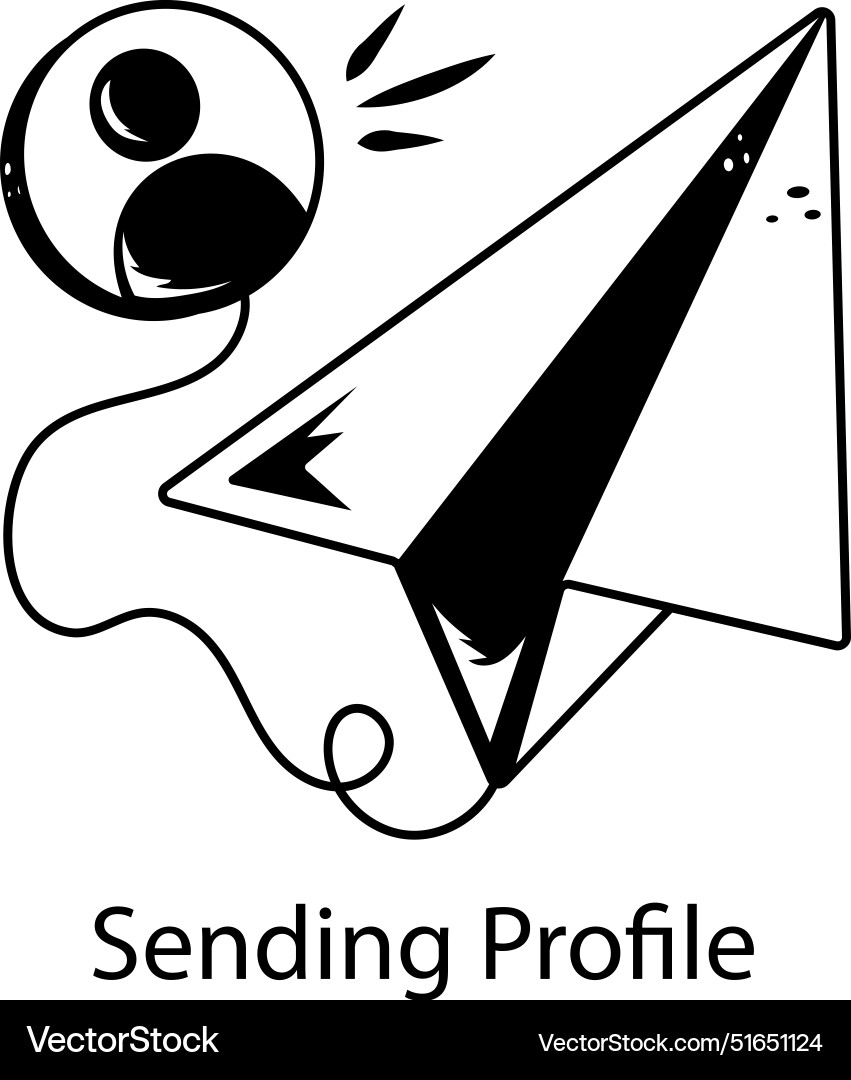 Sending profile Royalty Free Vector Image - VectorStock