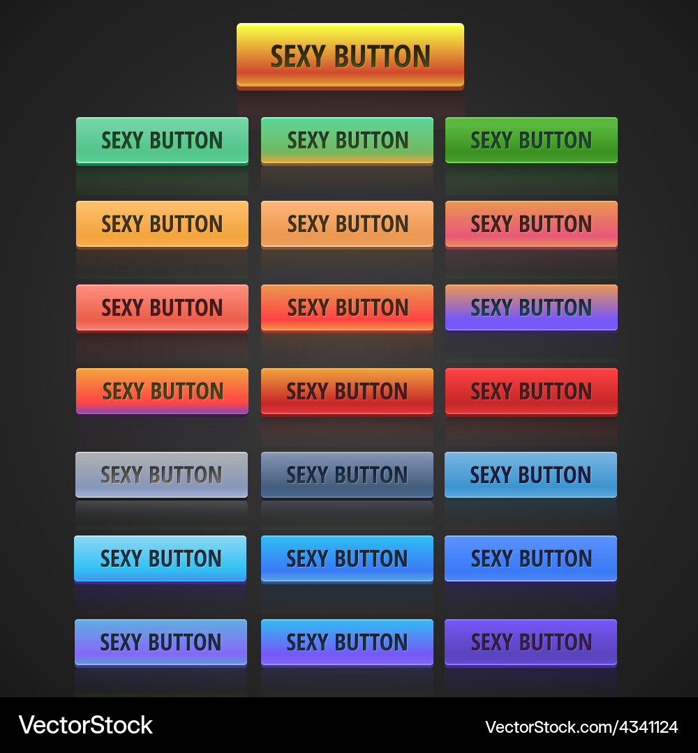 Set of colored web buttons vector image
