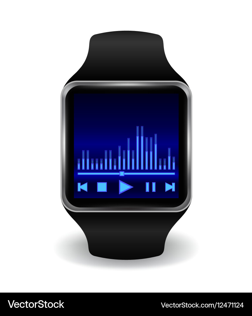 Smart watch with interface in several color Vector Image
