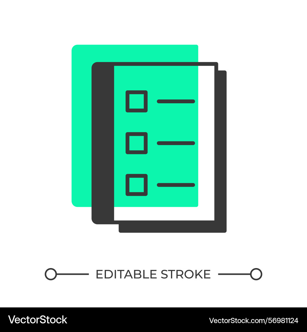 To do list offset shadow line icon To do list offset shadow line icon vector image