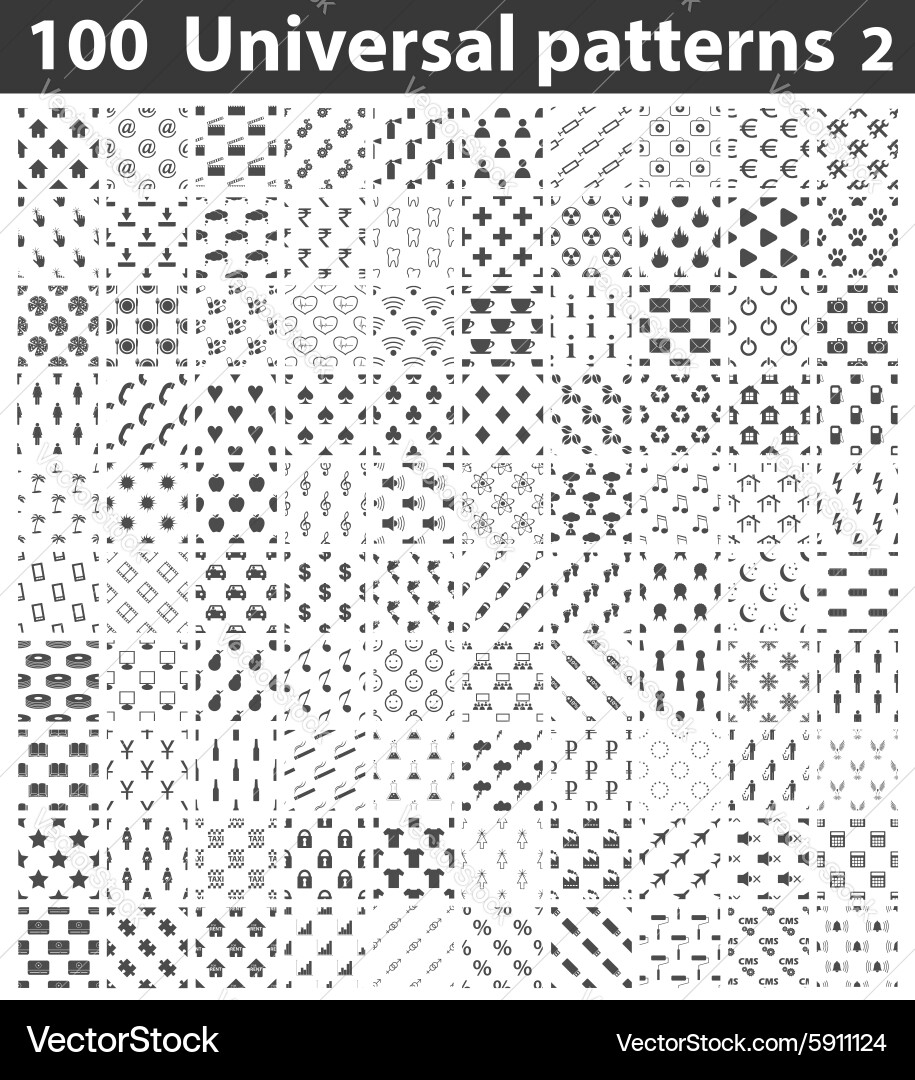 Universal patterns set 2 vector image