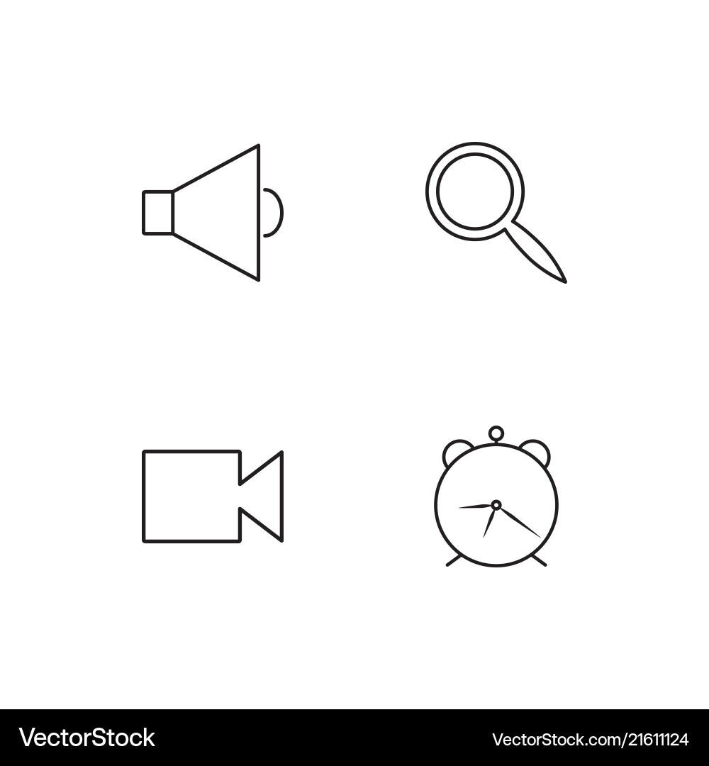 User interface linear icons set simple outline vector image
