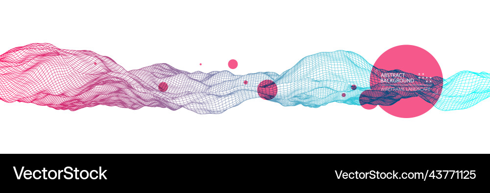 Abstract background with waves 3d surface vector image