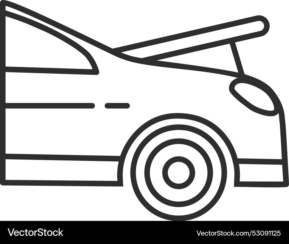 Car with open hood repair or check line icon Car with open hood repair or check line icon vector image
