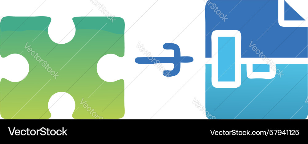 Data Flow Puzzle System Vector Image