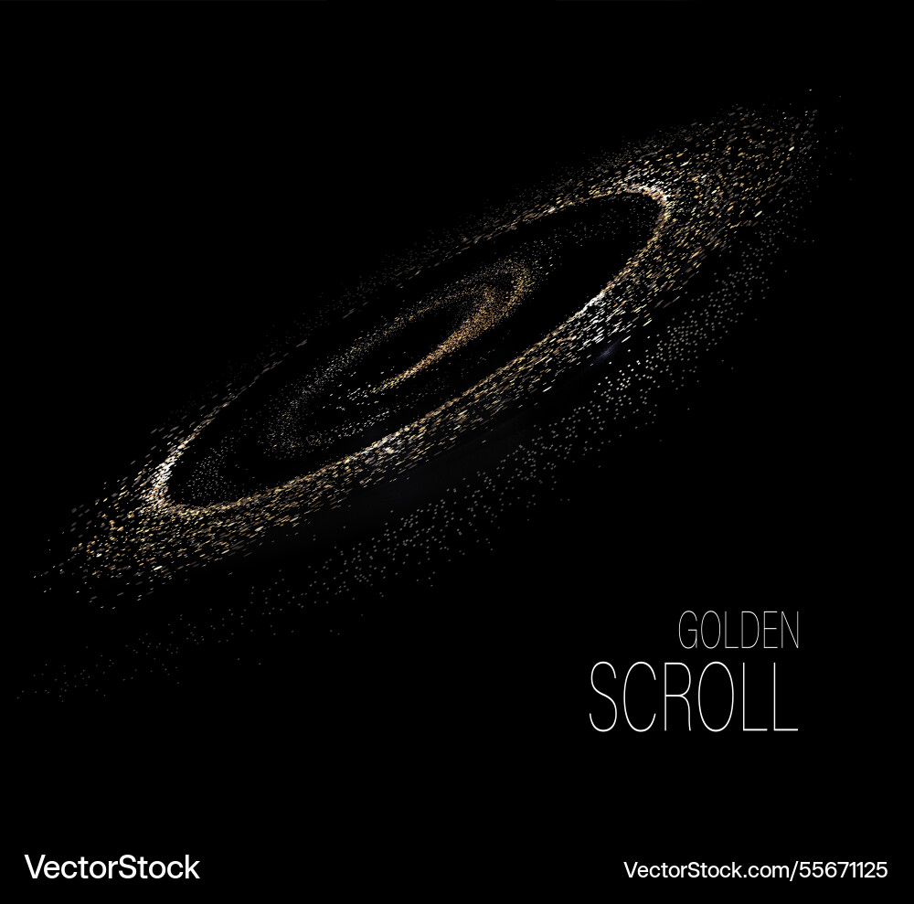 Design element a golden swirl of thin shiny Vector Image