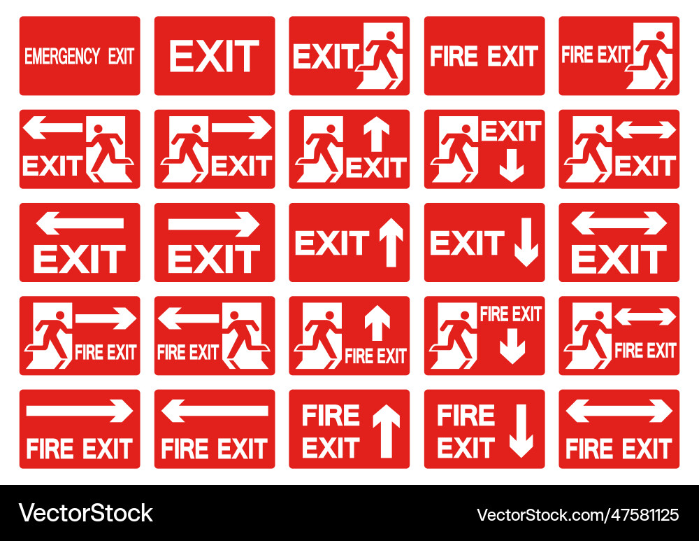 Emergency exit symbol isolate on white background Vector Image