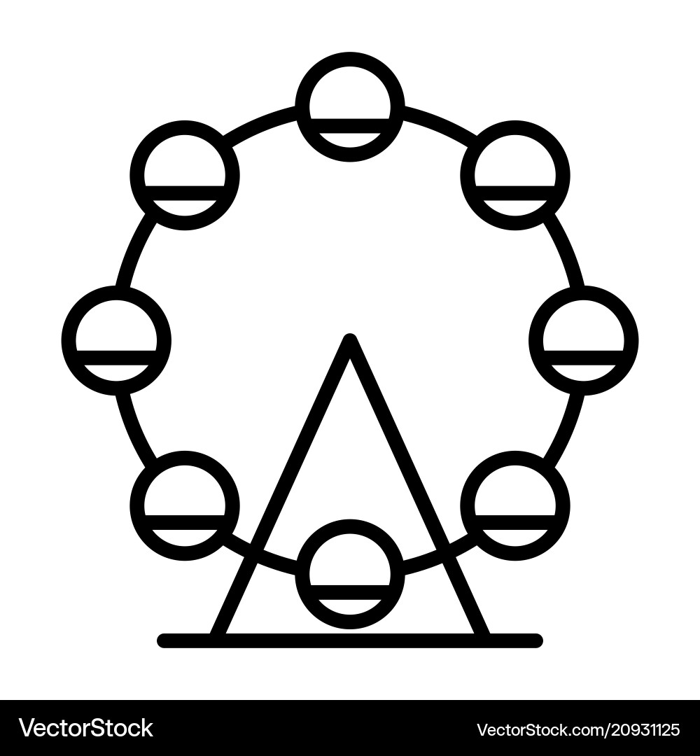 Ferris Radlinie Symbol einfache minimale Piktograph Ferris Radlinie Symbol einfache minimale Piktograph vektorbild