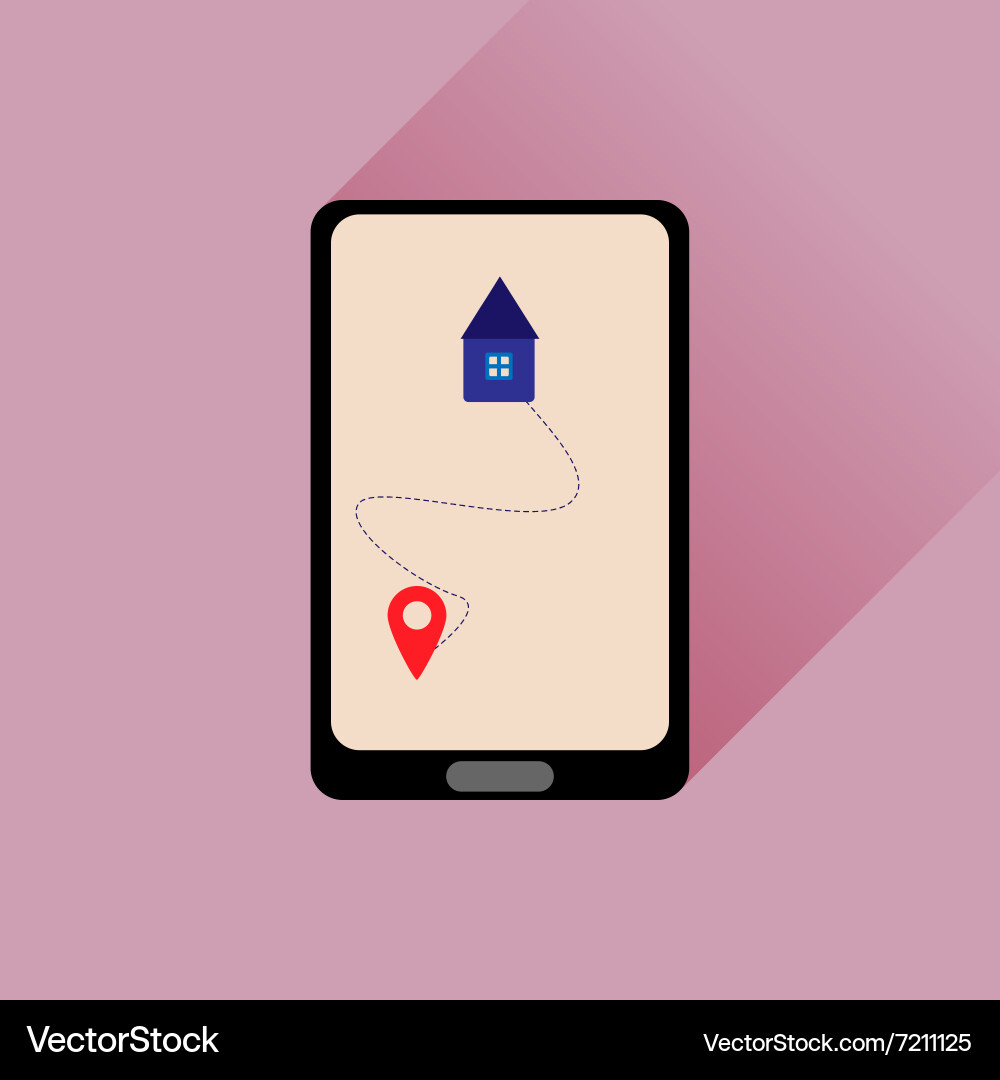 Flat web icon with long shadow mobile navigation Vector Image