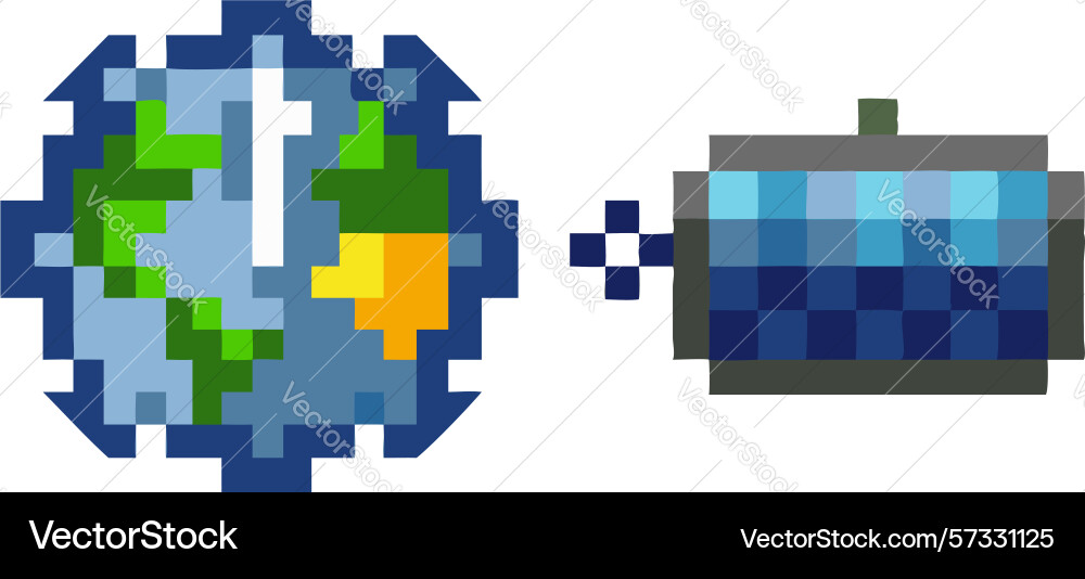 Global digitalization and pixelated data icon vector image