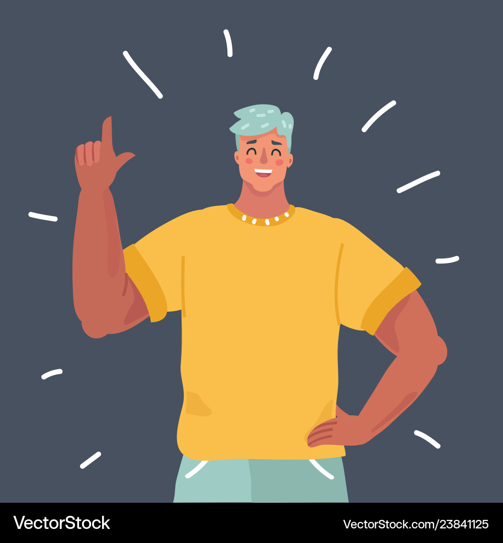 Man character index finger up Man character index finger up vector image