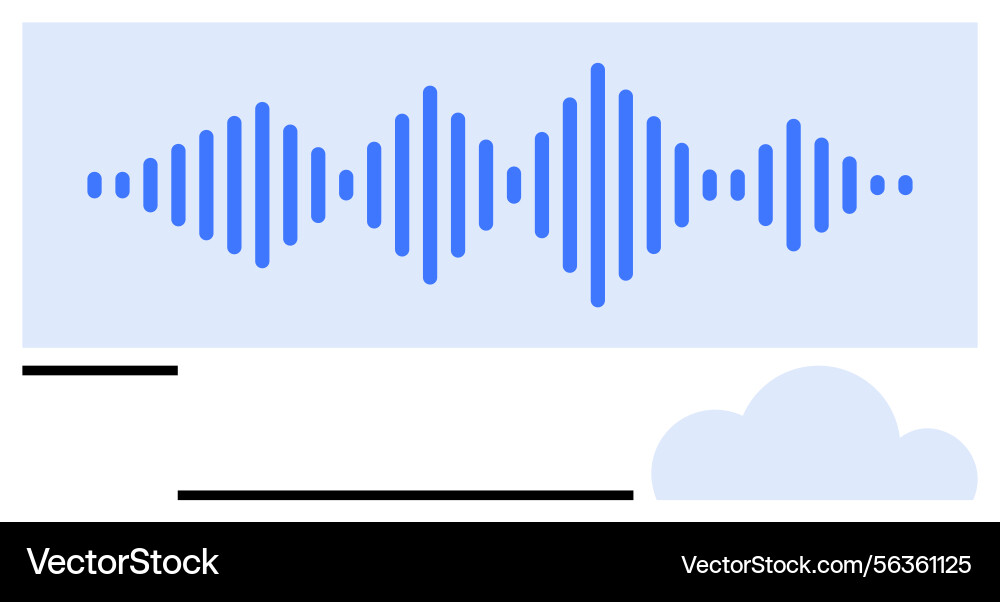 Modern audio waveform with cloud element Modern audio waveform with cloud element vector image