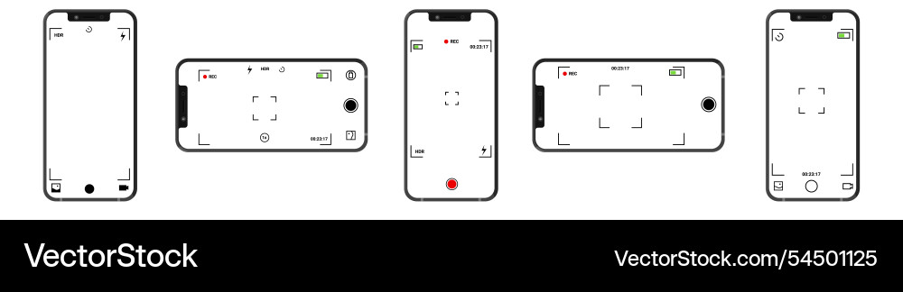 Photo and video app with customizable interface vector image