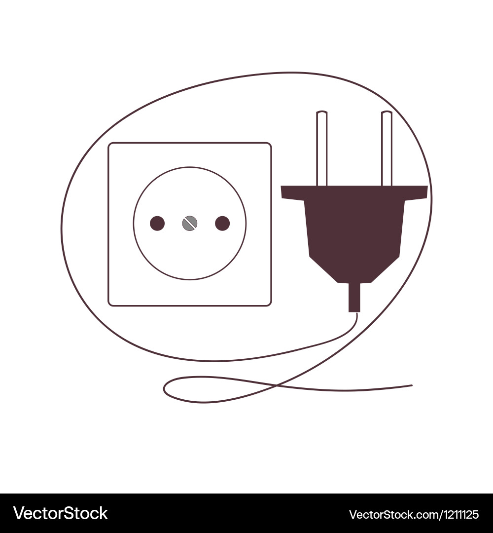 Plug and socket vector image