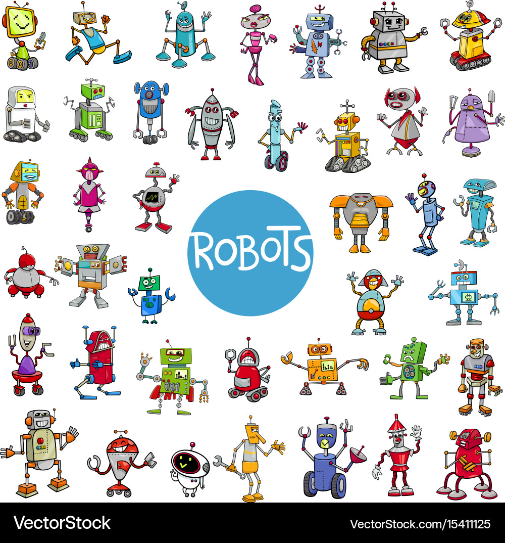 Robot Character Set - Fantasy & Sci-Fi vector image