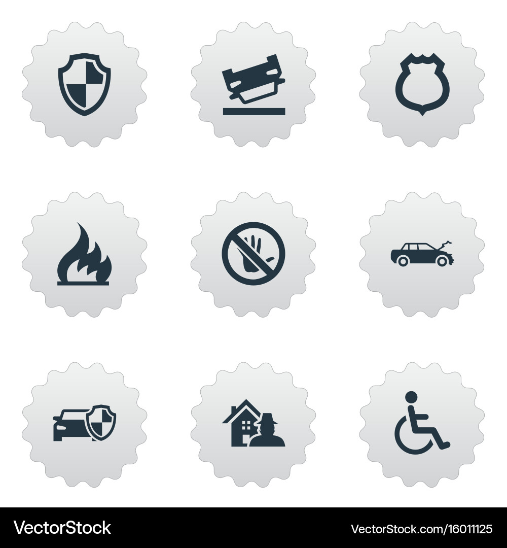 Set of simple warrant icons elements automobile vector image