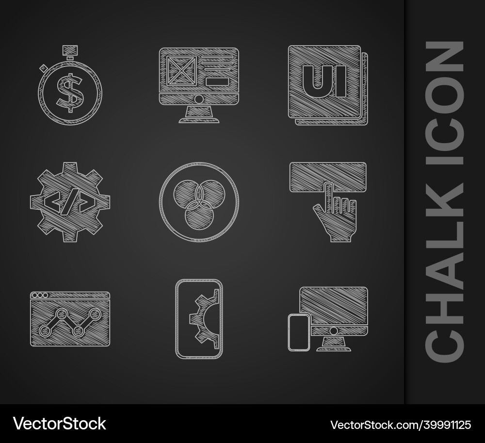 Set rgb and cmyk color mixing web development Vector Image