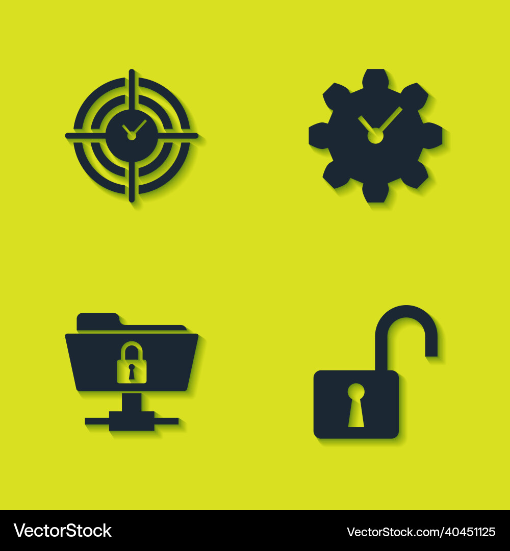 Set time management open padlock ftp folder Set time management open padlock ftp folder Vector Image