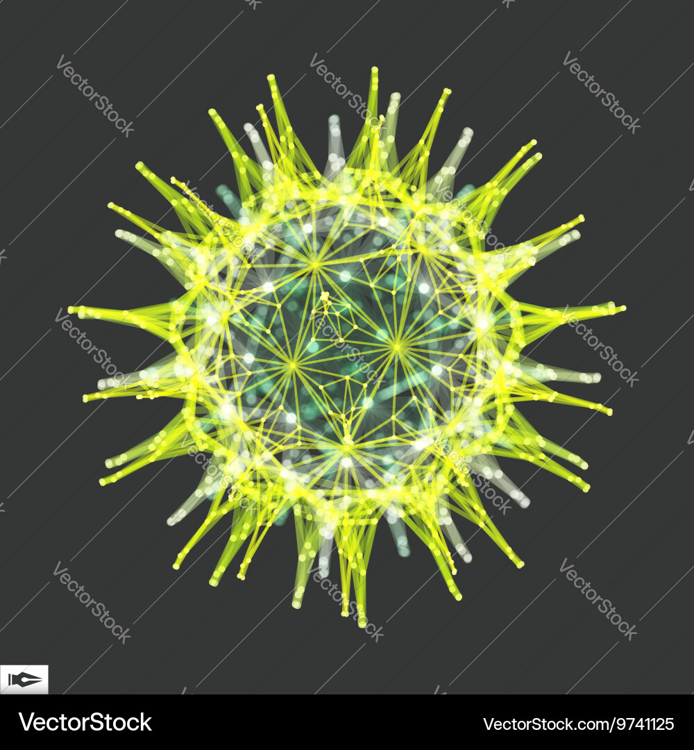 Sphere glowing grid connection structure vector image