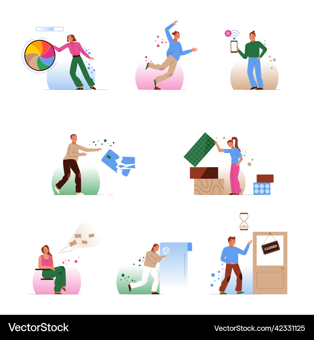 Template designs empty states for mobile app pages Template designs empty states for mobile app pages Vector Image