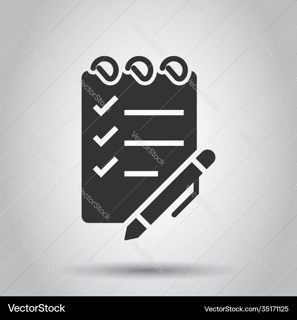 To do list icon in flat style document checklist To do list icon in flat style document checklist Vector Image