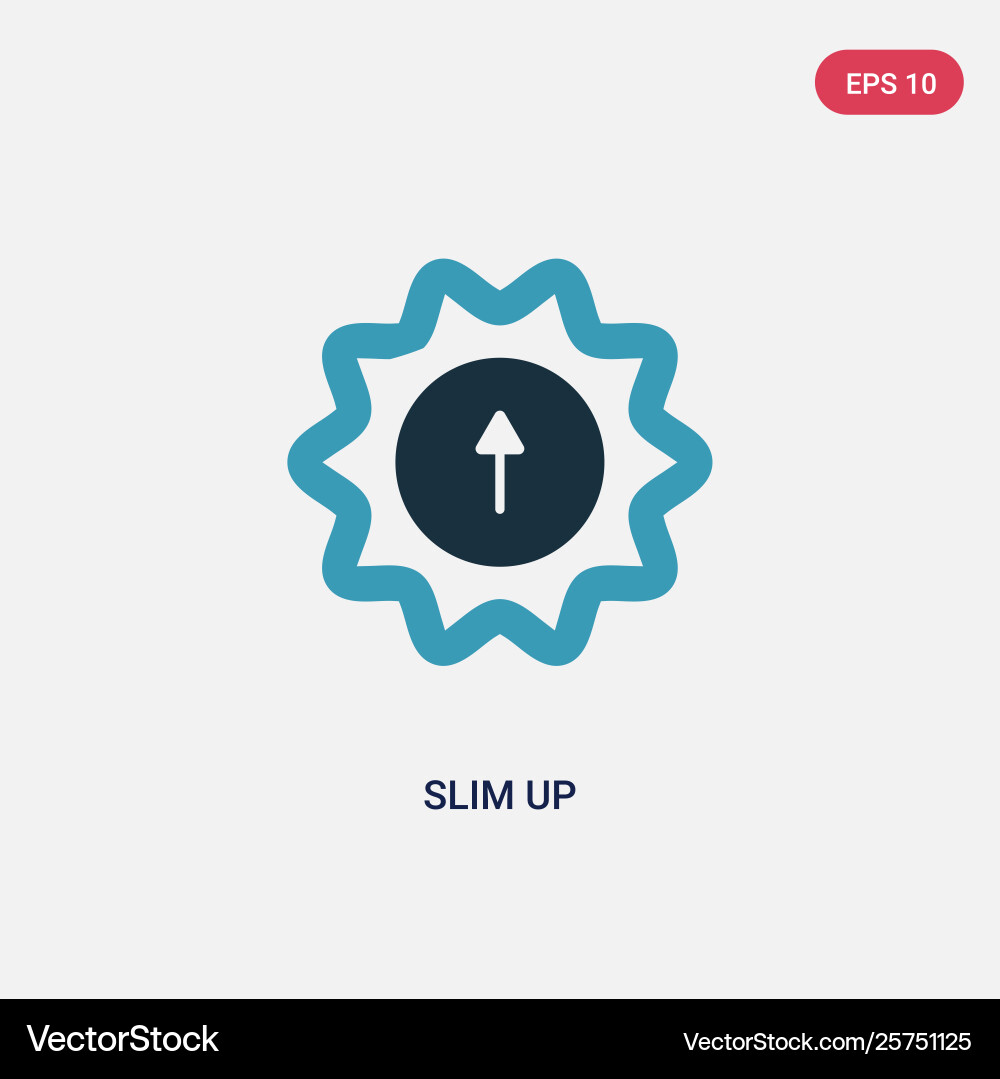 Two color slim up icon from user interface vector image