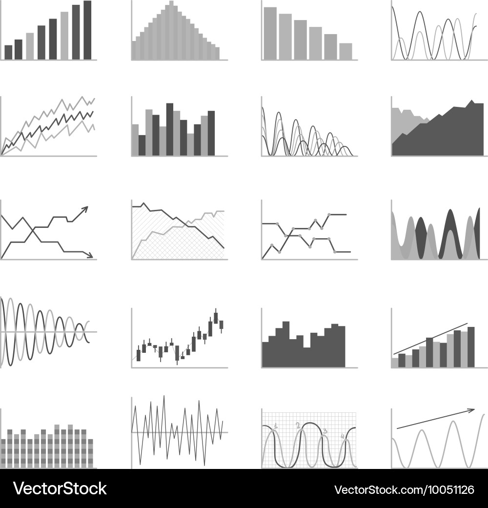 Business data graph analytics vector image