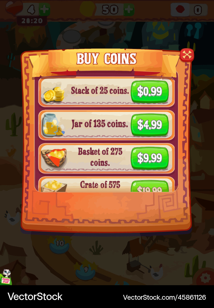 Complete set of level button game ui pop-up icon vector image