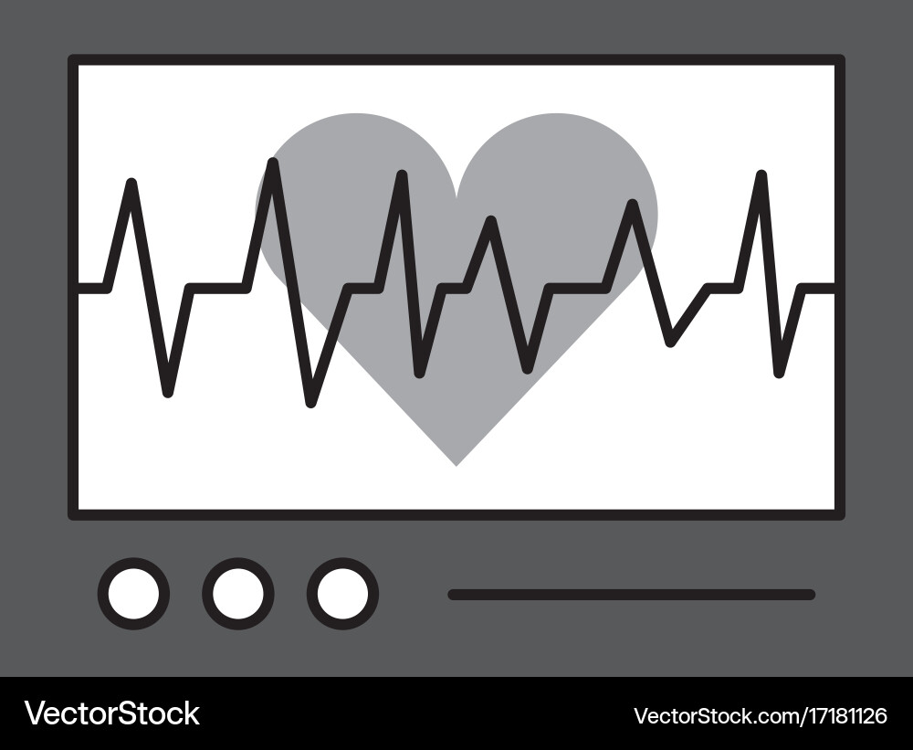 Ecg machine displaying heartbeat monitoring Vector Image