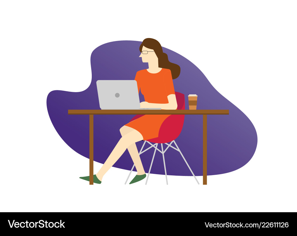 Eine Frau im Tech Business Person sitzen Eine Frau im Tech Business Person sitzen vektorbild