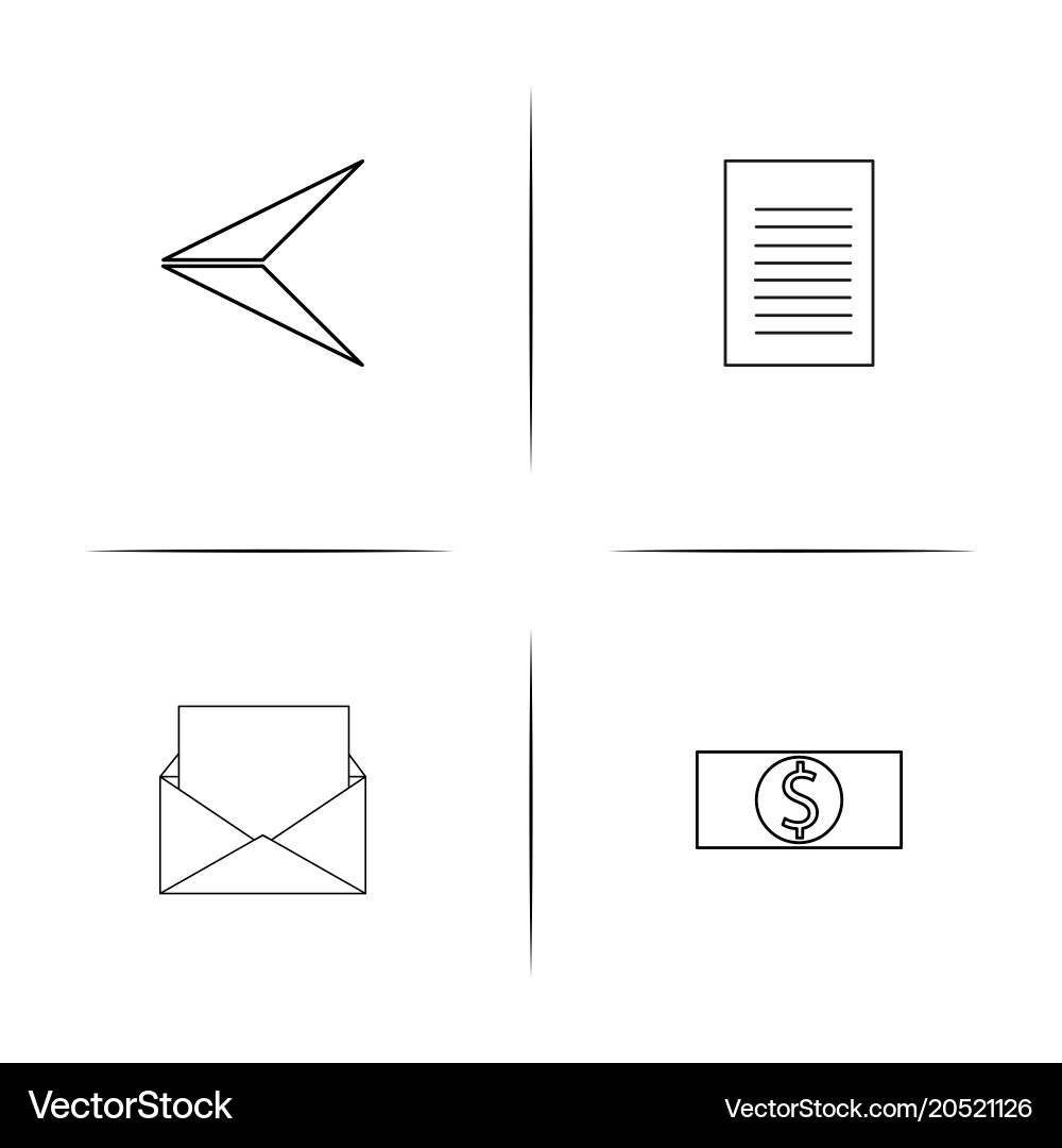 Internet of things simple linear icons set vector image