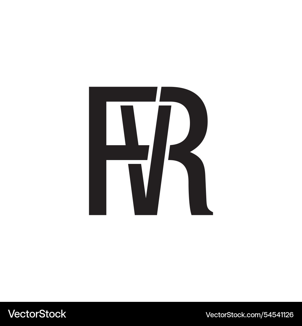 Letters fvr linked overlap simple font logo Vector Image