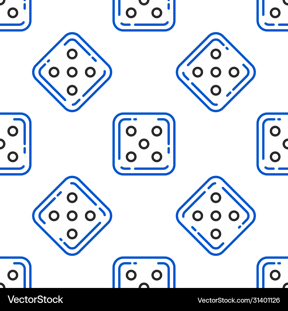 Line game dice icon isolated seamless pattern Line game dice icon isolated seamless pattern Vector Image