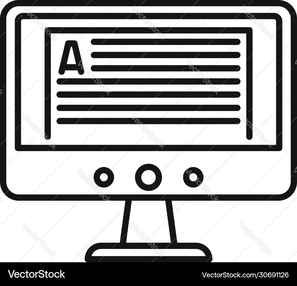 Online computer lesson icon outline style Vector Image