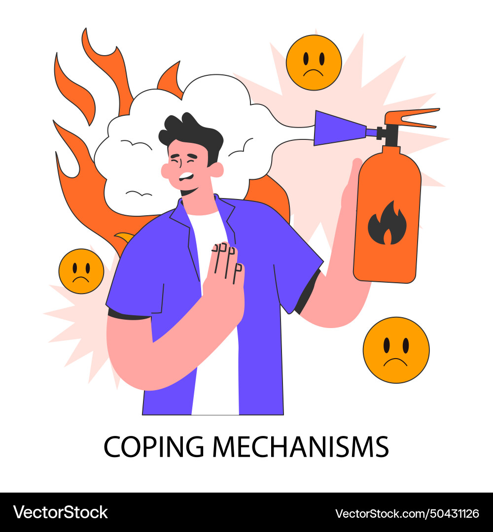 Professional burnout coping mechanism workplace Vector Image