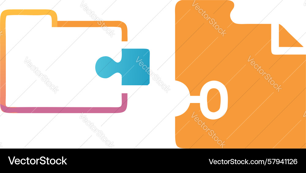 Puzzle File Folder Management Vector Image