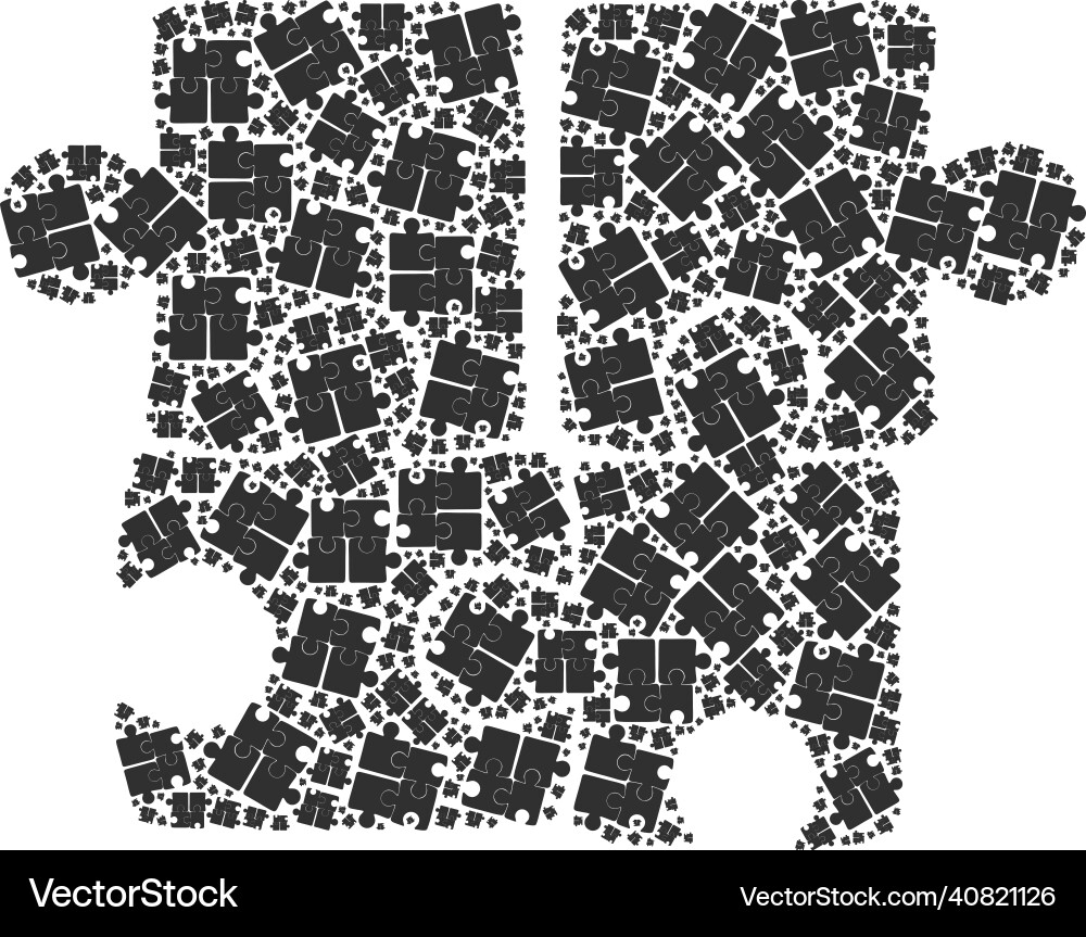 Puzzle recursion icon collage of self items vector image