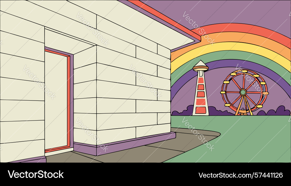 Rainbow gateway scene design generative ai Vector Image