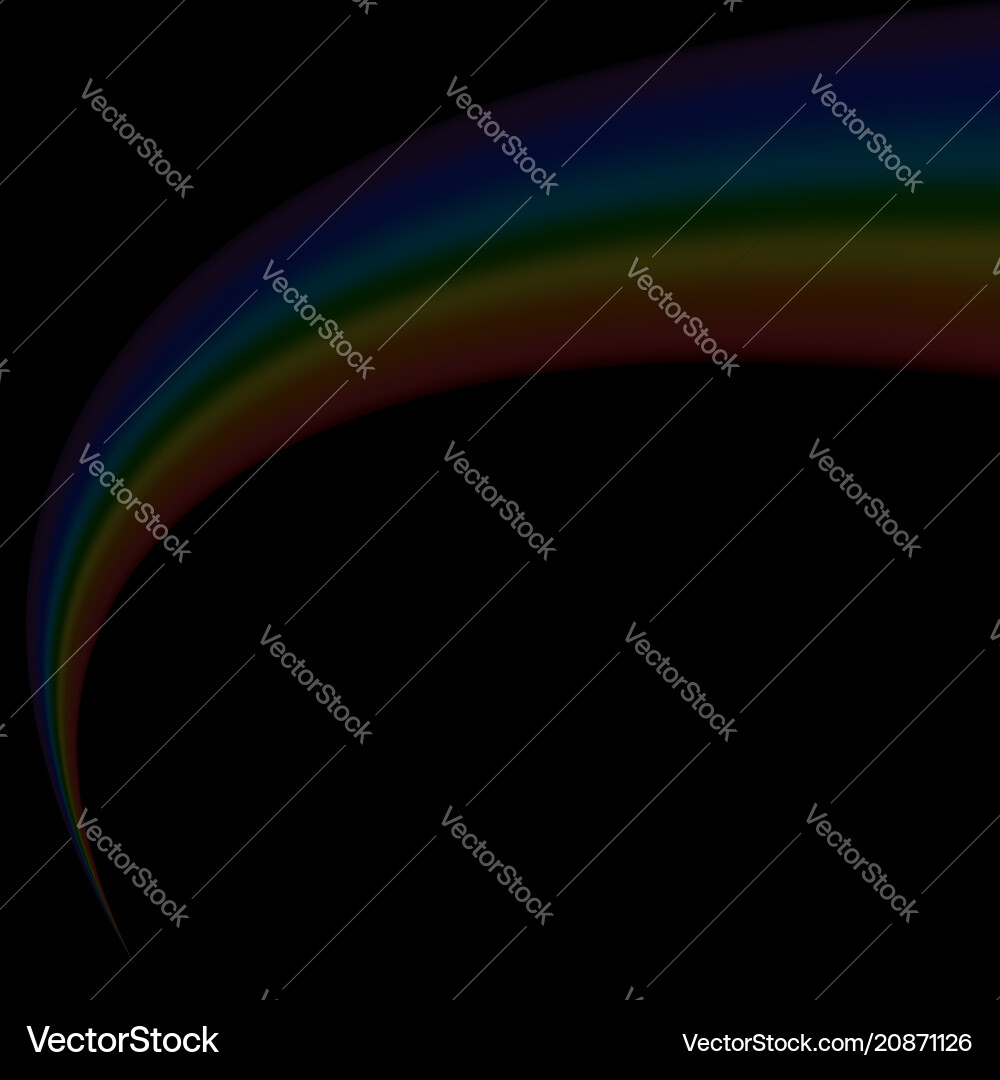 Rainbow icon shape arch isolated on black vector image