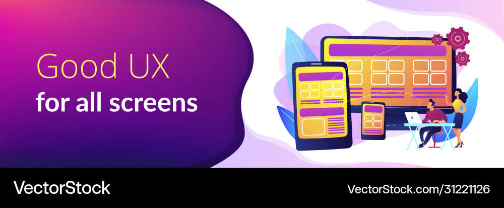 Responsive web design concept banner header Vector Image