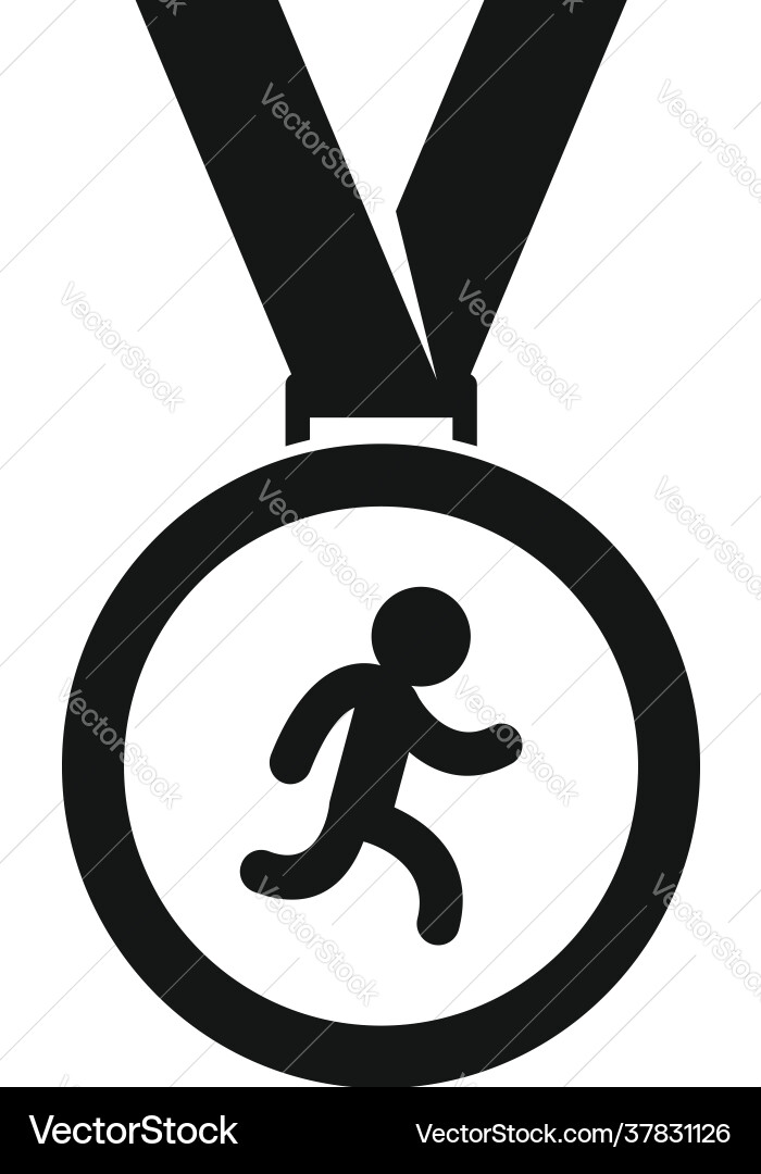 Running gold medal icon simple style Running gold medal icon simple style vector image