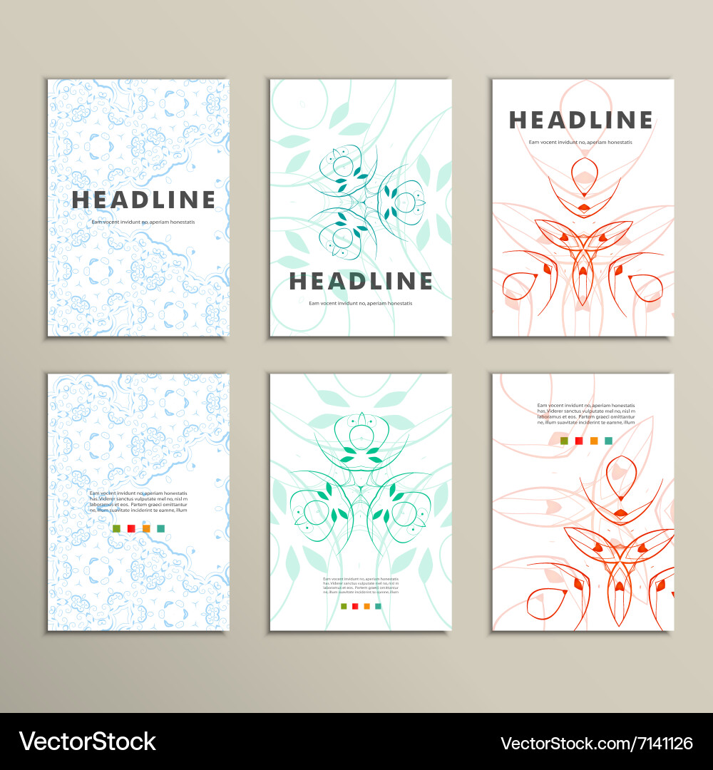 Set with abstract pattern vector image