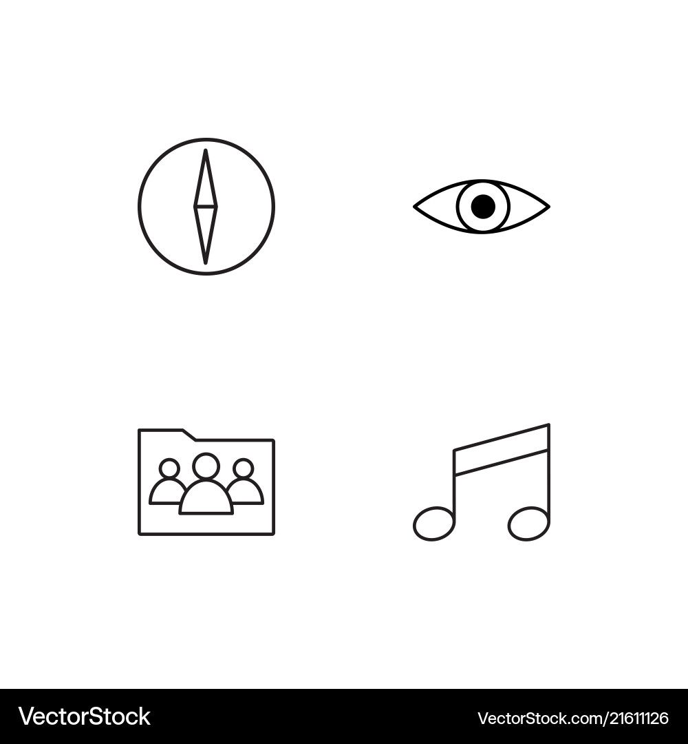 User interface linear icons set simple outline vector image