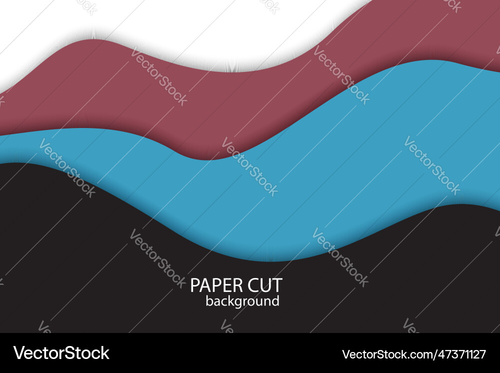 Abstract wavy paper background in bright colors vector image