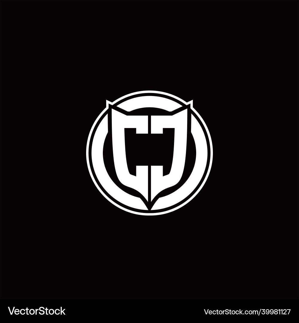 Cc logo monogram with shield and circluar shape Vector Image