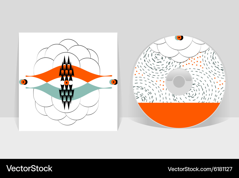 Cd cover design template abstract linear pattern vector image