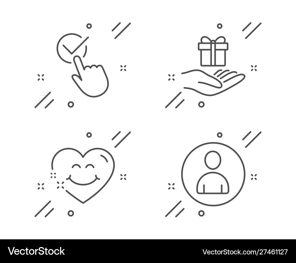 Checkbox smile face and loyalty program icons set Checkbox smile face and loyalty program icons set vector image